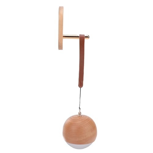 Lámpara de mesa de noche LED madera con control de voz miniatura 3