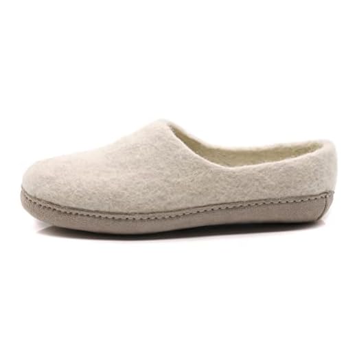 Nootkas Women's Felted Merino Wool 'Victoria' House Shoe - Oatmeal - 7.5-8.0