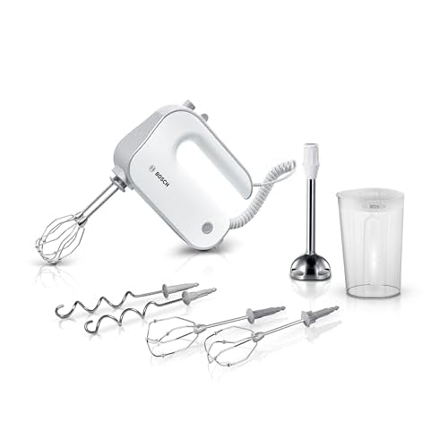 Bosch Electroménager – MFQ4075DE – Batteur à main Styline, 550 watts, Blanc/Gris