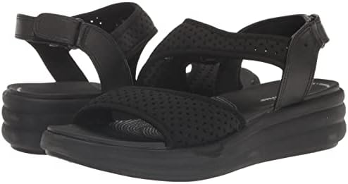 Clarks Women's Drift Fern Flat Sandal, Black Textile, 8 | Image 6