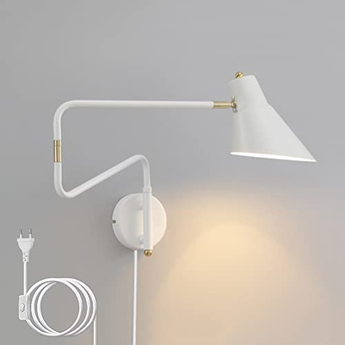 Luminaire de lecture avec câble applique murale E27 spot blanc chambre