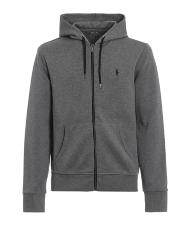 Image of POLO RALPH LAUREN Double Knit Tech Fleece Hoodie (US, Alpha, X-Large, Regular, Regular, Dark Grey Heather)
