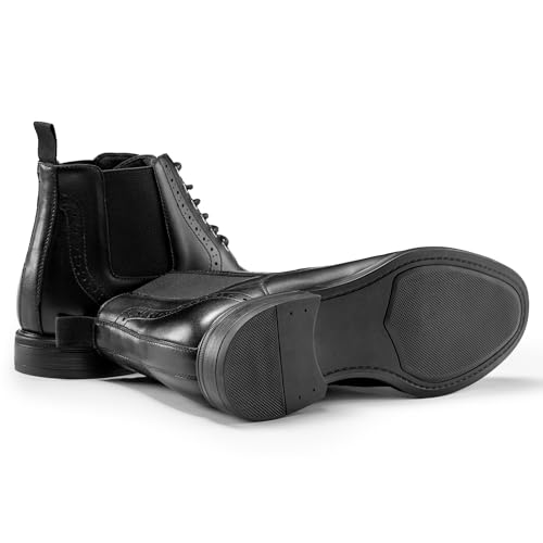 Image of ArcBrothers Men's Chelsea Boots, Relaxed Fit Roomy Toe Box Design, Premium Leather Slip-on Ankle Boots, All-Day Comfort