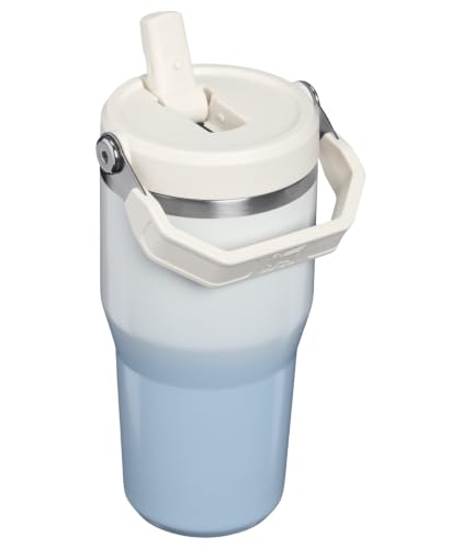 Image of STANLEY IceFlow 2.0 Flip Straw Tumbler with Handle 20 oz | Twist On Lid and Flip Up Straw | Leak Resistant Water Bottle | Insulated Stainless Steel | BPA-Free | Blue Dream Gradient