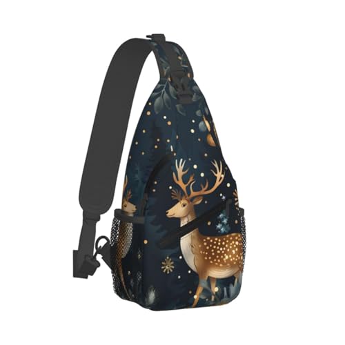 Bolso bandolera unisex con diseño Elk Navidad para viaje miniatura 2
