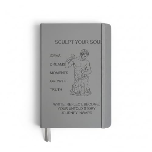 Image of A5 Hard Cover Diary Notebook with Elastic Lock | 200 Pages 80 GSM Ruled Paper | PU Leather Journal for Work, Notes & Journaling (Grey)
