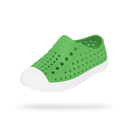 Native Shoes Baby Jefferson Child-K Sneaker, grasshopper green/shell white, 4 Medium US Toddler