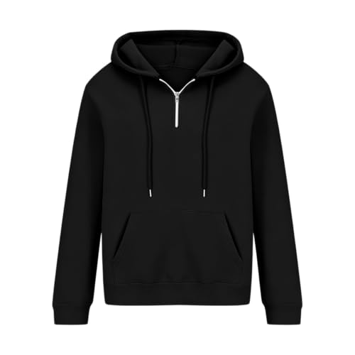 Mens Hoodies Quarter Zip Fleece Oversized Sweatshirt with Pocket - image 6