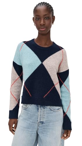 Stateside Women's Argyle Crew Neck Sweater