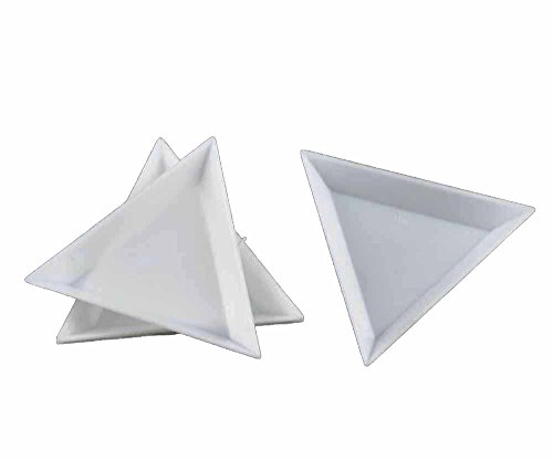 20 Bead Sorting Trays Triangle White Plastic 3x3x3 Inch