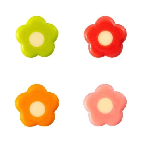 Schokoladendeko Blumen bunt weiße Schokolade sortiert 300 Stück 20mm