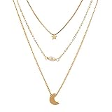 THREMA Collier Mode Japon et Corée du Sud Super fée Sauvage clavicule chaîne Actrice Lune Eau Douce Perle de Riz Pendentif Collier Multicouche Bijoux Cadeau