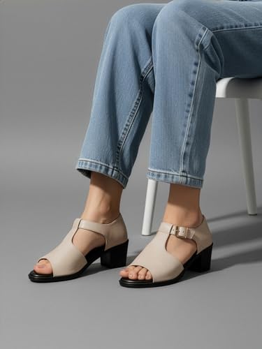 Image of Denill Fancy & Comfortable Brown Heel Sandal with Ankle Strap for women & Girls