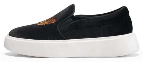 Journey West Women's Fashion Velvet Sneakers with Embroidery Comfortable Slip-On Work Shoes for Women4