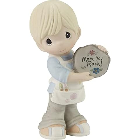 Precious Moments 213006 Mom, You Rock! Blond Boy Bisque Porcelain Figurine Cover