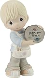 Precious Moments 213006 Mom, You Rock! Blond Boy Bisque Porcelain Figurine