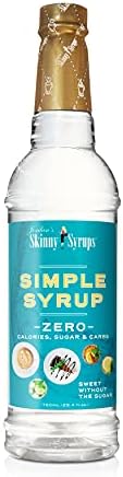 Jordan's Skinny Syrups Sugar Free Simple Syrup - 0 Calories 0 Sugar 0 Carbs - Gluten Free, Keto Friendly, Made in the USA