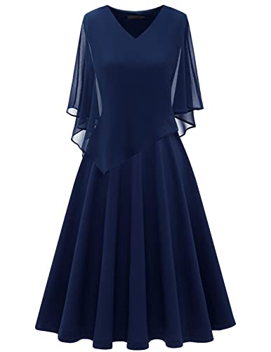 DRESSTELLS Damen Große Größe Abendkleid Chiffon Cape Elegant Jugendweihe...