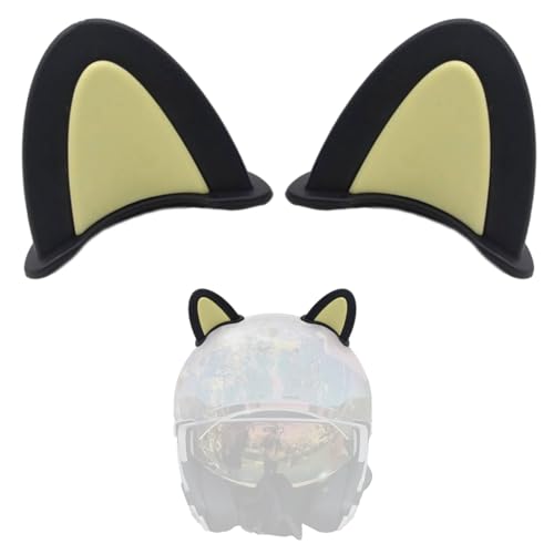 KORKUS 2 Pcs Fox Ear Helmet Ears Helmet Horns Cartoon Helmet Accessory Helmet Decoration for Ski Bicycle Motorcycle Helmet Yellow, yxtk0370