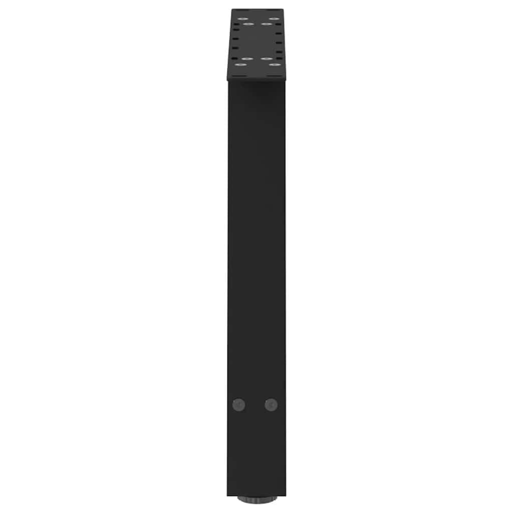 Générique Nogi stolika kawowego w kształcie litery A, 2 sztuki, czarne, stal lakierowana proszkowo, 60 x (42-43) cm, z regulowanymi poziomami i śrubami do łatwego mocowania