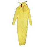 Pokemon Pokémon Pikachu Adult Costume Zip-up One Piece Hooded Union Suit (X-Large) Yellow