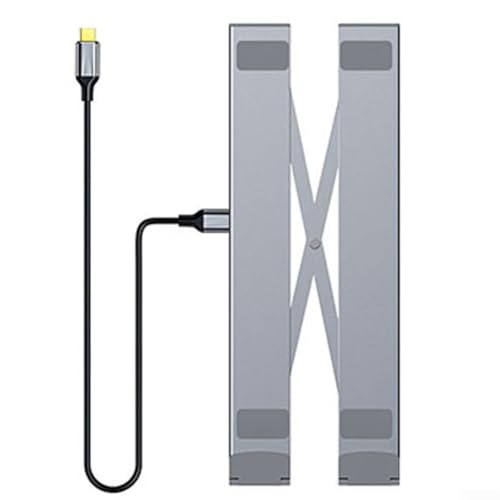 Base de expansión ajustable 5 en 1 para laptop con 4 puertos USB 3.0, estación de acoplamiento portátil ergonómica para portátiles USB-C y iPads