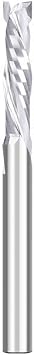 Compression Milling Cutter Woodwork DOWN Cut Two Flutes Spiral Milling Tool CNC Router End Mill,3.175x12x38mm