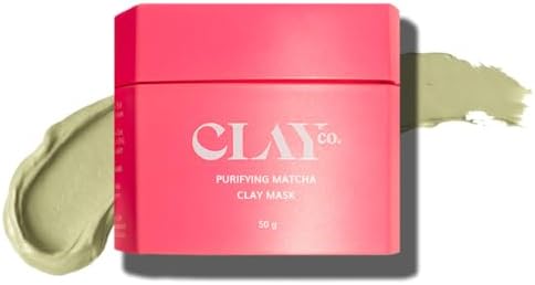 CLAYCO. Purifying Matcha Clay Face Mask 50 ml | Face Mask For Glowing Skin | Green Tea Mask Absorbs Excess Oil | Japanese Skincare Routine | Vegan