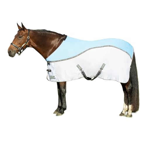 HY - Kühldecke für Pferde Stormx EMPRA MESHX FLOW, Hellblau/Grau, 198 cm