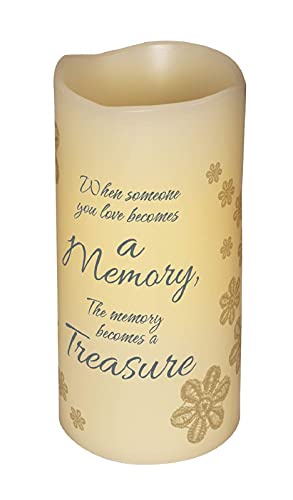 6" Flameless Vanilla Scented Memory Pillar Candle, Flickering Led...