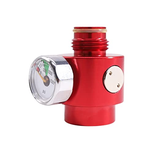 Zctcl New Paintball Inner Thread,Co2 Cylinder Tank,On/Off Valve With 1500Psi Gauge,G1/2-14 (Red) #TOP3