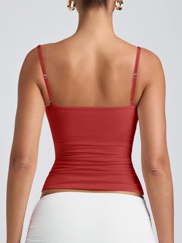 Image of PINKMSTYLE Women's Basic Double Lined Scoop Neck Tank Tops Adjustable Cami Tank Summer Sleeveless Tops