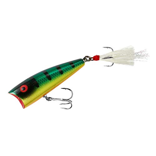 Rebel Lures Pop-R Topwater Popper Fishing Lure, Red Eye Perch, Pro Pop-R Plus (1/4 oz)