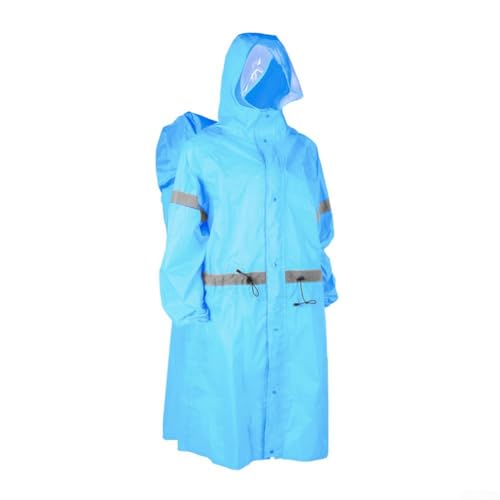 Chaqueta impermeable para adultos con tiras reflectantes perfectamente adecuada para senderismo, pesca y más (M azul)