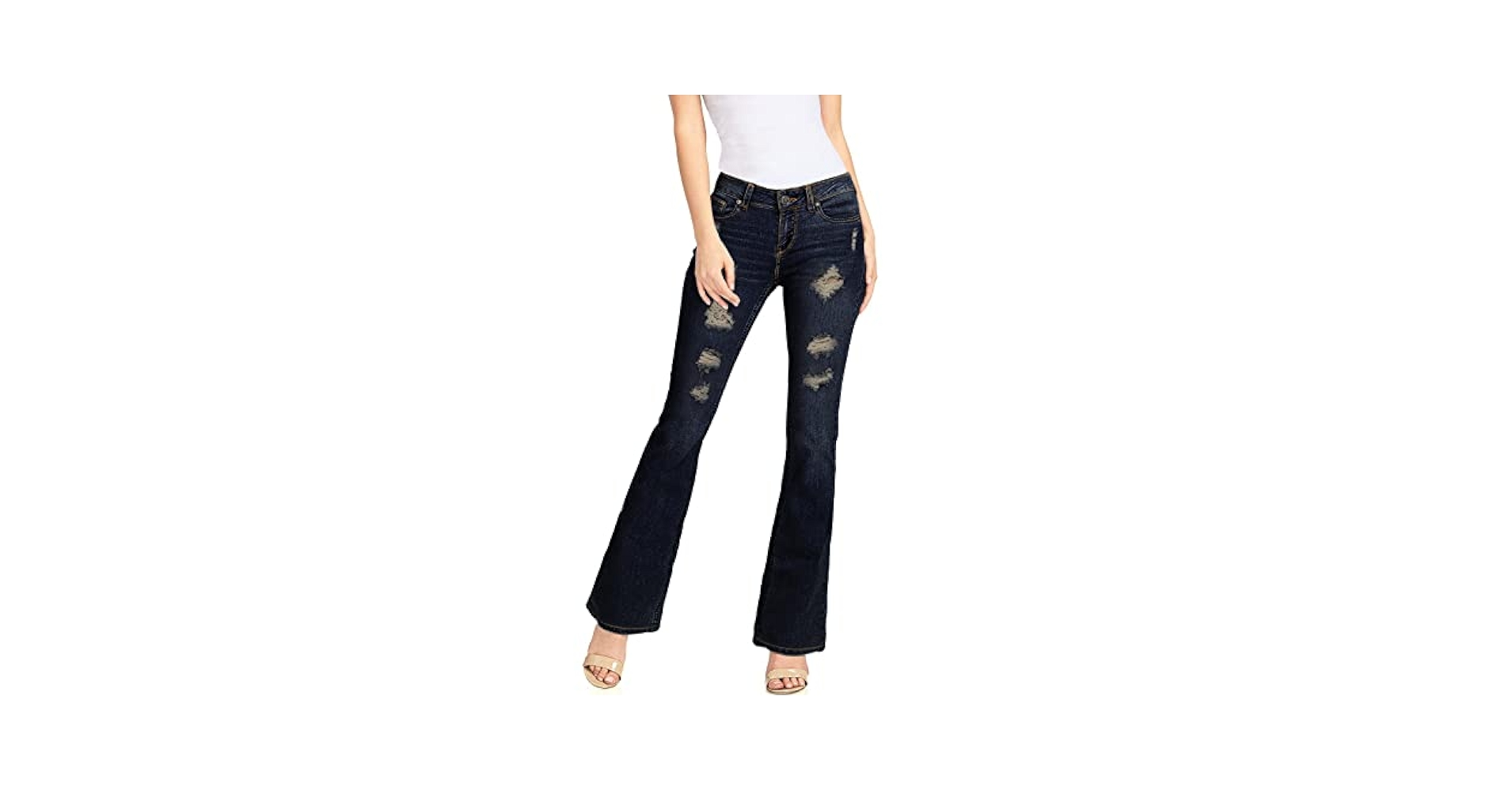 パンツ CONP Low-rise hard-shell bootcut pants Jack David Women's Rhinestone Mid Rise Bootcut Stretchy