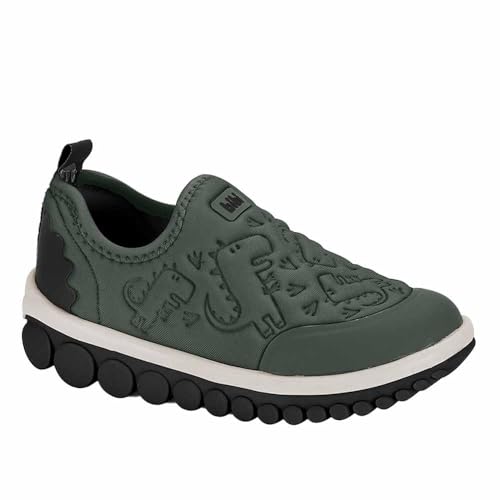 Tênis Infantil Menino Bibi Roller 2.0 de Dinossauro Calce Fácil Verde Preto (Verde, BR, Criança de 1 a 3 anos, Numérico, 22)