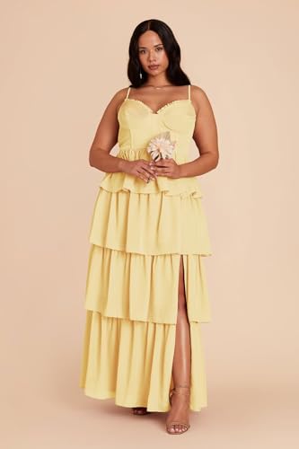 Noras dress Women's Adjustable Spaghetti Straps Bridesmaid Dresses for Wedding V Tiered Split Formal Evening Gown NO2854