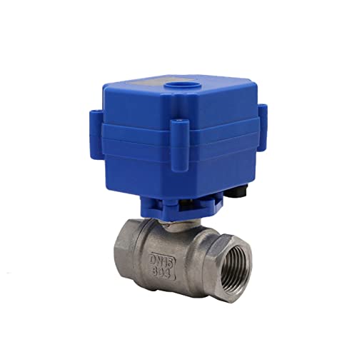 Válvula de bola motorizada de acero inoxidable de 2 vías, actuador eléctrico de 2 cables, CA/CC 9-24 V (1 pulgada, 220VAC_CR01)