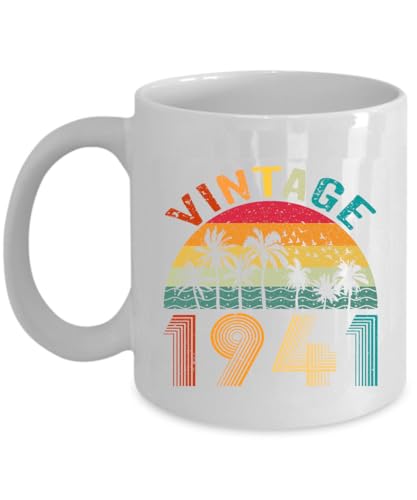 Vintage 1941 Colors Coffee Mug 85 Year Old 85th Bday Retro Beach Sunset Mug Gift