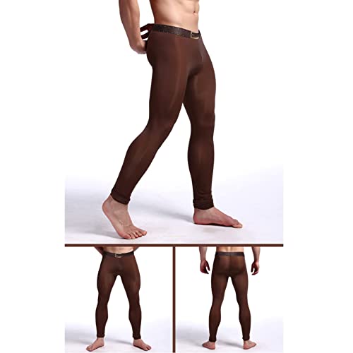 Hularka Mens Compression Pants Athletic Workout Leggings Running Gym Tights Base Layer Bottoms Coffee B Large #TOP5