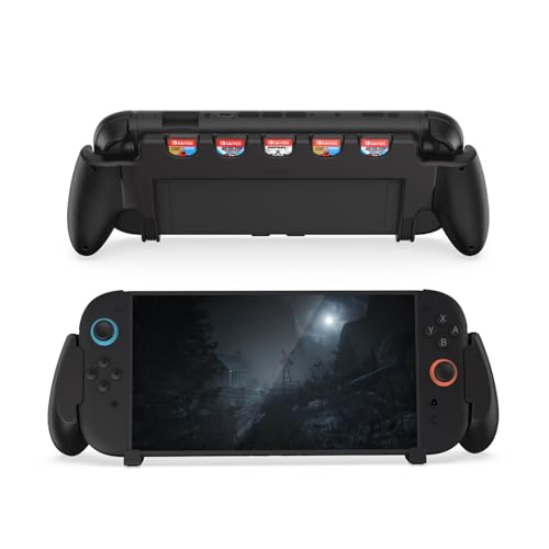 TOPCHANCES La poignée pour la manette Nintendo Switch 2 est légère et pratique, avec 5 emplacements pour cartes de jeu, une prise en main confortable et des accessoires de prise en main ergonomiques