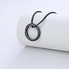 GAVU Men's Ring Holder Pendant, Stainless Steel Black Ring Pendant Box Chain Necklace for Men 60cm #3