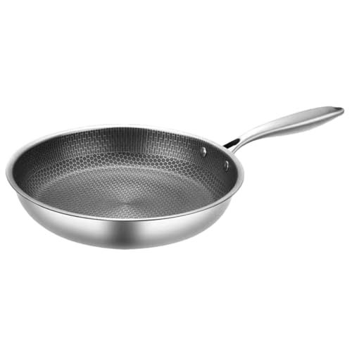 GETAJGHSD Sartén Plana de Acero Inoxidable Forma de Panal, Antiadherente, para Uso en Estufa y Camping, Tamaño Mediano