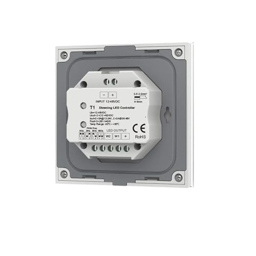 Variateur LED tactile en verre trempé blanc au design épuré pour installation lumineuse haut de gamme