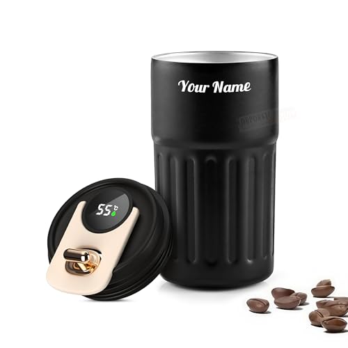 Image of CORPORATE PORIUM Customised Stainless Steel Coffee Mug 350 ML | Double Wall Coffee Mug Steel Diwali Item | Hot & Cold for 4 Hours | Office Coffee Cup (Top Clip Mug)