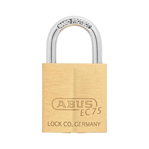 Image of ABUS 75 /30 Small Solid Brass Padlock with 2 Keys for Outdoor, School, Gym, 1 9 /64in (30mm) Wide, Keyed Alike