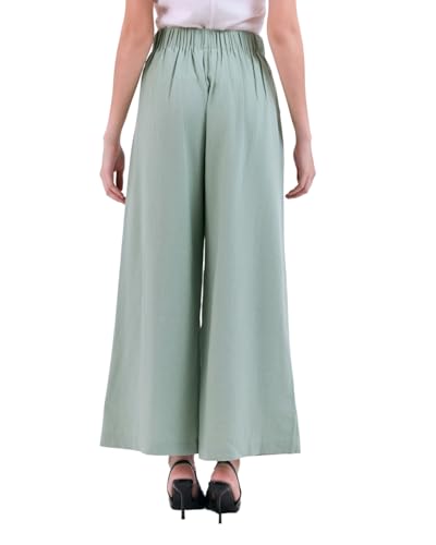 SIXDO G-Green Tie-Side Woven Loose Pants, Breathable Spring Summer Daily Dress S — view 3