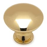 Cosmas 25 Pack 5305PB Polished Brass Traditional Round Solid Cabinet Hardware Knob - 1-1/4