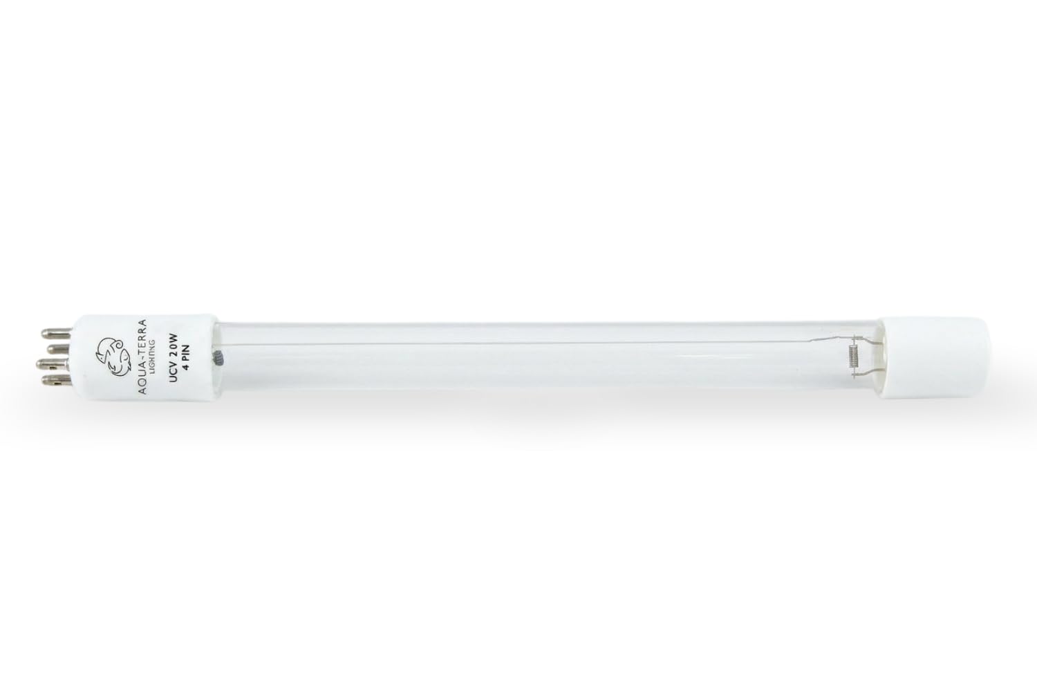 Aqua-Terra - Tubo lineare UVC da 20 W, ricambio per lampada sterilizzatore UV per laghetto, 4 pin, attacco singolo, adatto a PF8000 e filtri UVC simili, per acqua e controllo delle alghe