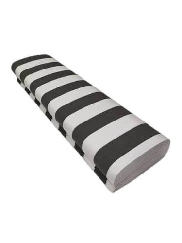 TENDE ARREDO TESSILE - Tessuto per Tende da Sole al Metro (Altezza 200cm) Telo Tenda da Sole Ombreggiante per Balcone Esterno, Teli per Gazebo, Nuova Colorazione Idrorepellente (Bianco/Nero)